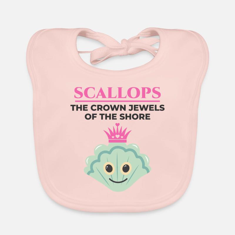 Scallop Seashells Collector Beachcomber Shellfish Organic Baby Bibs