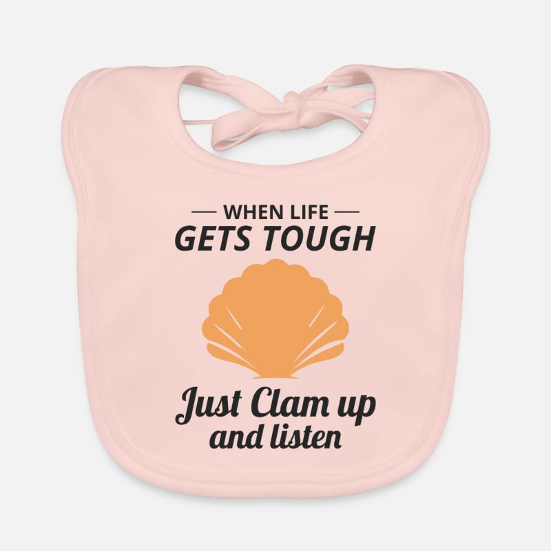 Clam Shell Seashells Collector Beachcomber Beach Organic Baby Bibs