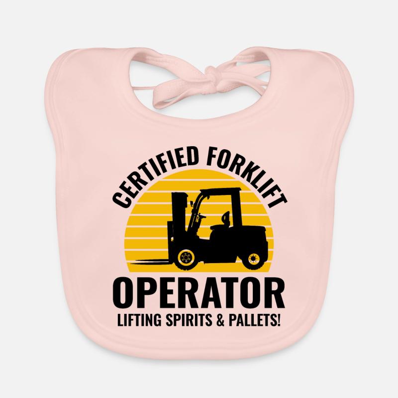 Forklift Operator Heavy Equipment Driver Funny Organic Baby Bibs