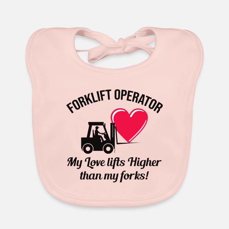 Forklift Operator Driver Valentine’s Day Funny Organic Baby Bibs