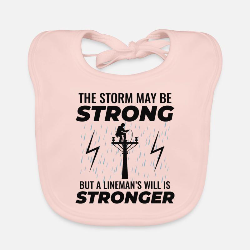 Lineman Strong Storm Will Power Grid Hero Organic Baby Bibs