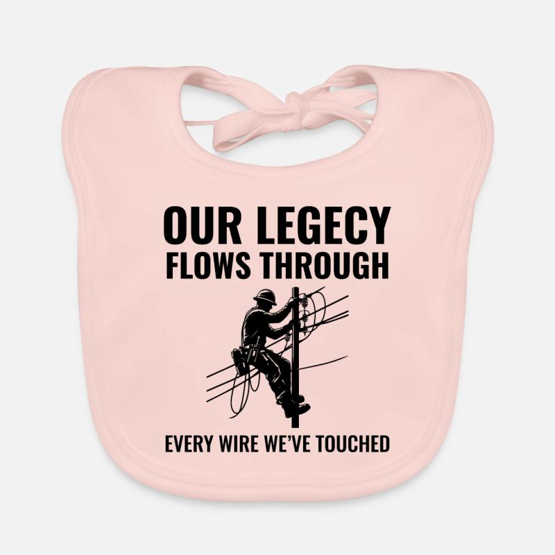 Lineman Legacy Wires Dedication Power Grid Pride Organic Baby Bibs
