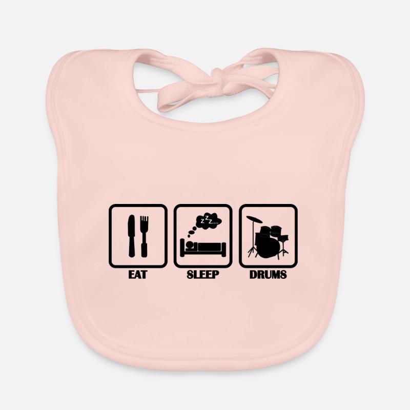 Essen Schlafen Schlagzeug Drummer Geschenk idee Baby Bio-Lätzchen