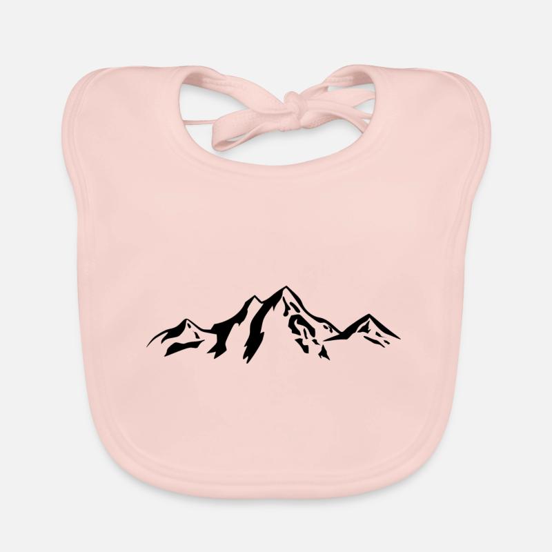 Mountain scenery / Mountains black Organic Baby Bibs