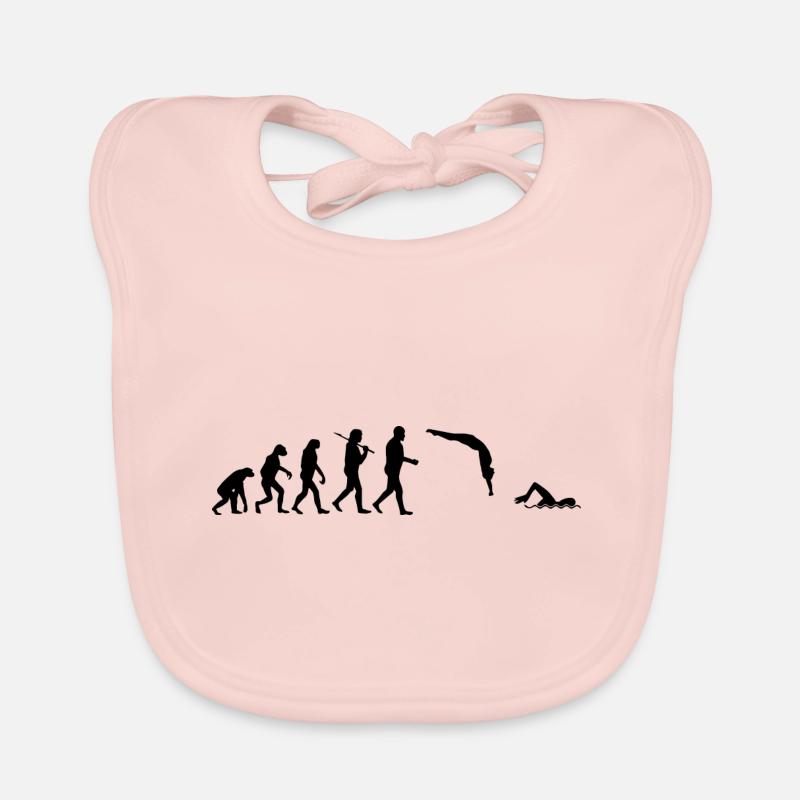 Schwimmer Shirt · Darwins Evolution · Geschenk Baby Bio-Lätzchen