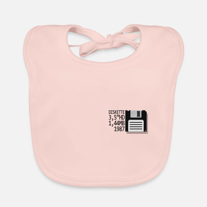 PixelArt - Floppy Disk Organic Baby Bibs