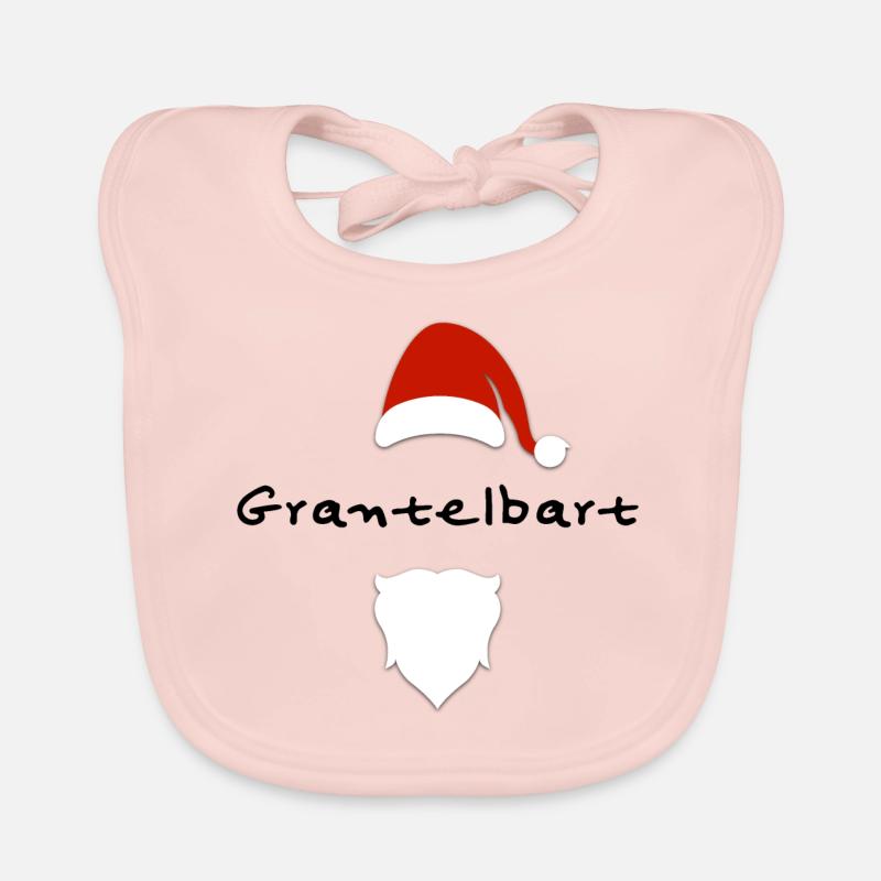 Grantelbart schwarz - Baby Bio-Lätzchen - Rose