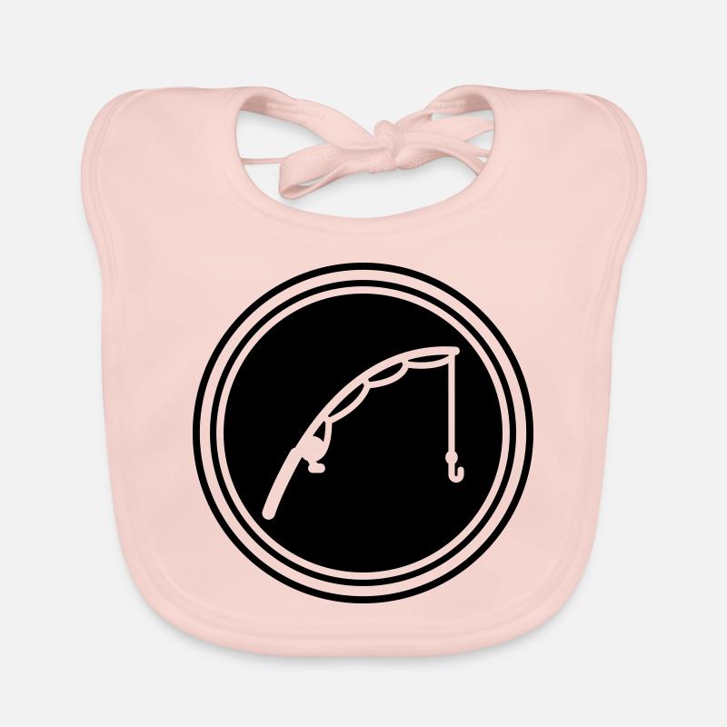 Icône de pêche à la canne à pêche - Bavoir bio Bébé - rose