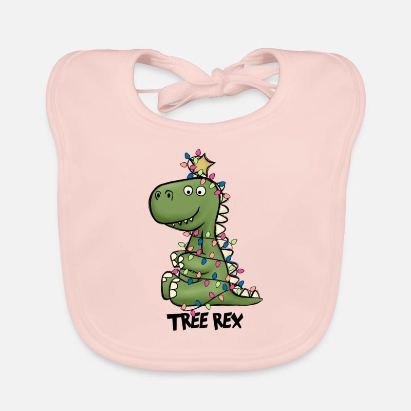 Christmas Dinosaur Tree Rex Organic Baby Bibs
