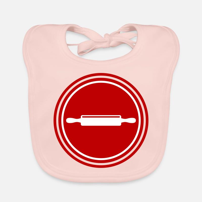 Kitchen roll icon rolling pin Organic Baby Bibs