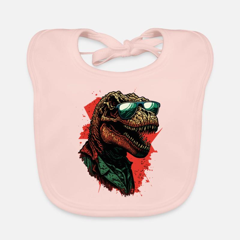 Cool T-Rex Dinosaur Organic Baby Bibs