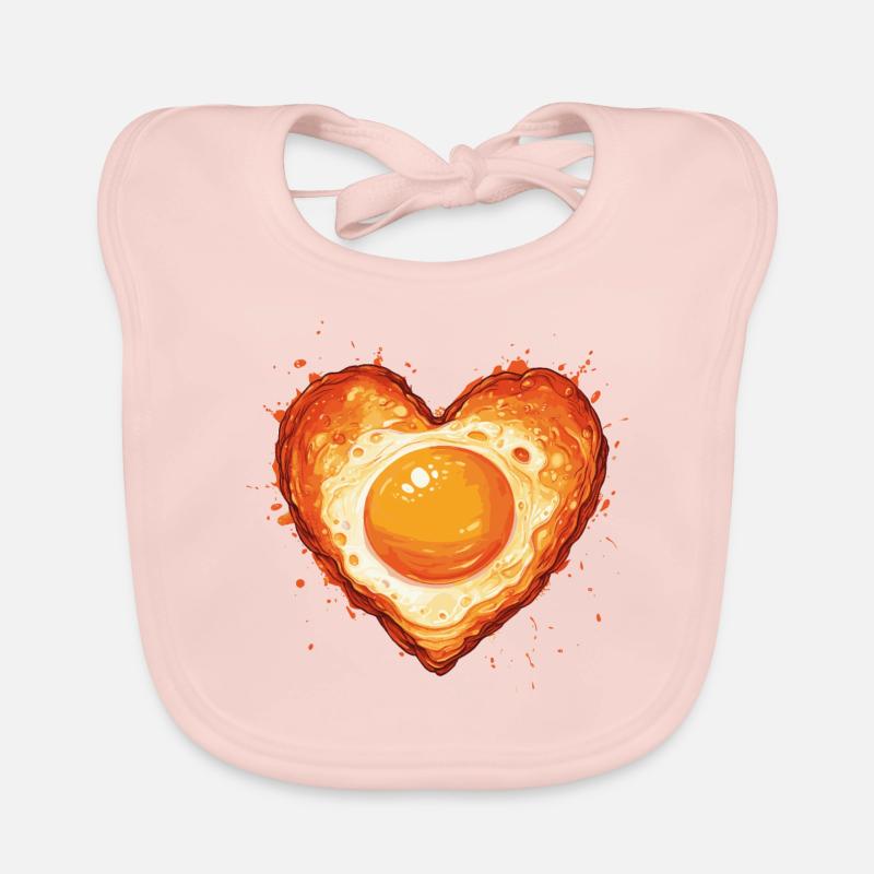 L’œuf au plat, c’est l’amour Bavoir bio Bébé