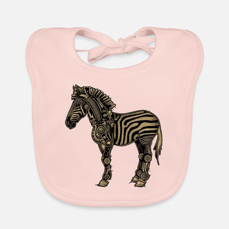 Zebra Steampunk Organic Baby Bibs