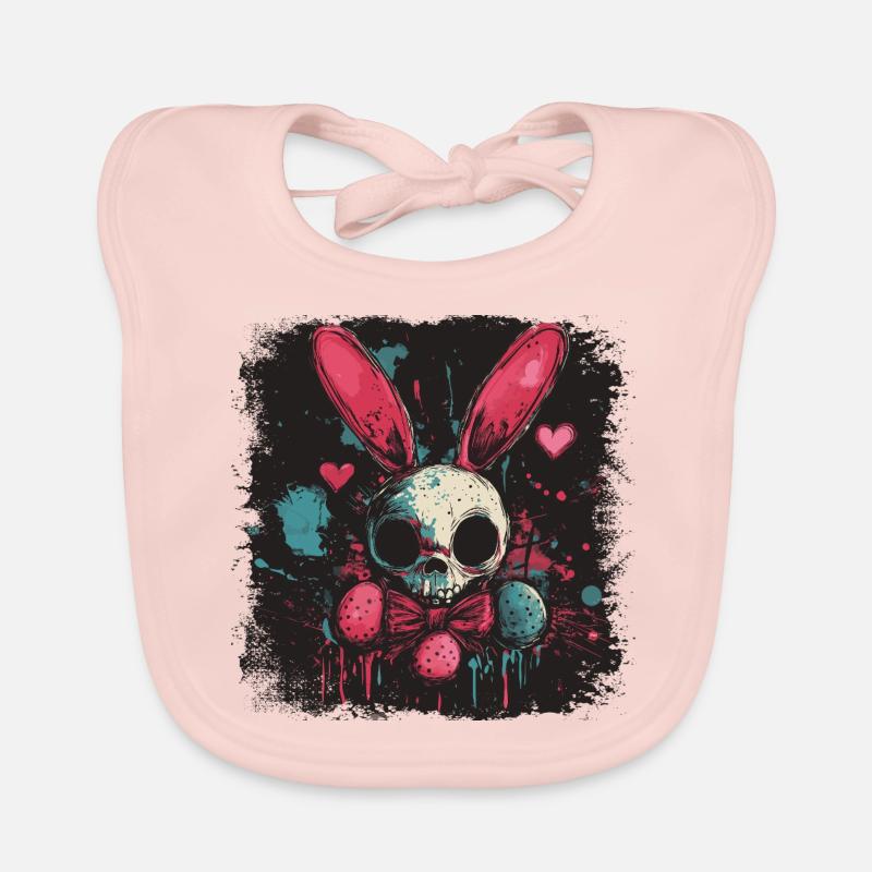 Cute Creepy Easter Bunny Organic Baby Bibs