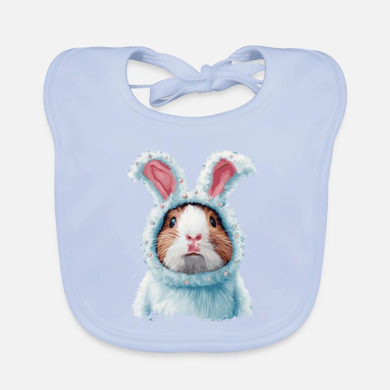 Guinea pig in bunny costume Organic Baby Bibs