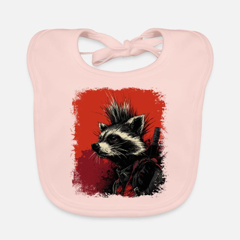 Raton laveur Ninja Punk Bavoir bio Bébé