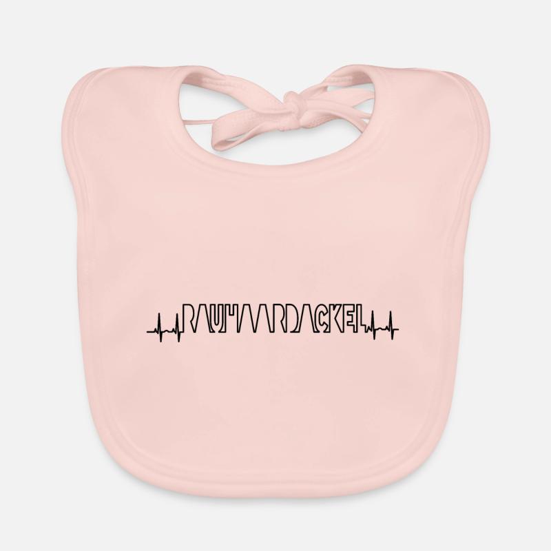 Rough-haired dachshund heartbeat pulse Organic Baby Bibs