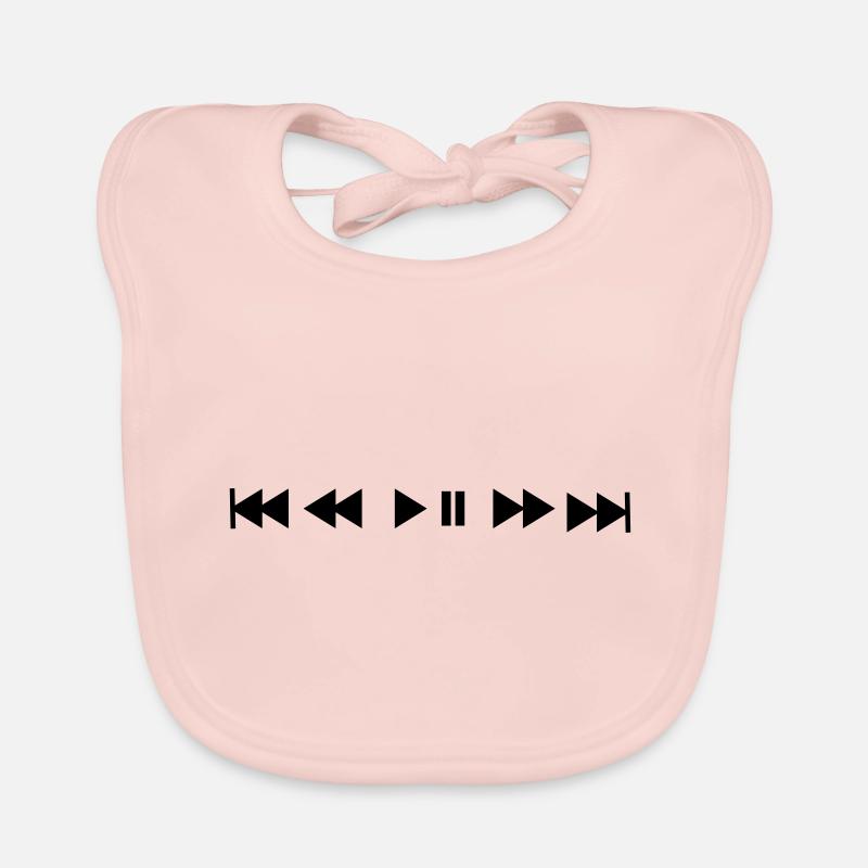 Music Player Buttons Organic Baby Bibs