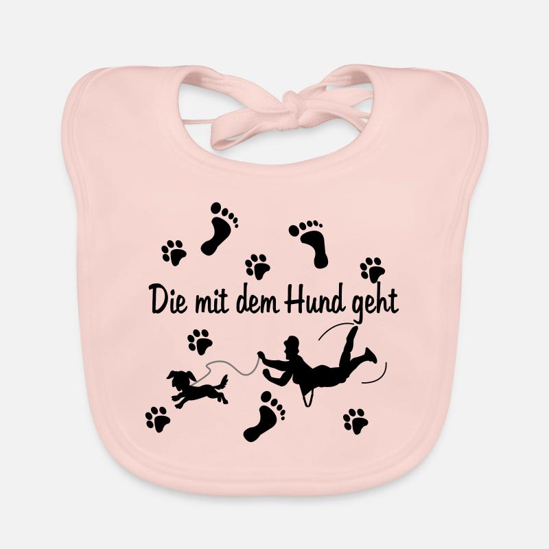 Le chien s'en va! - Bavoir bio Bébé - rose
