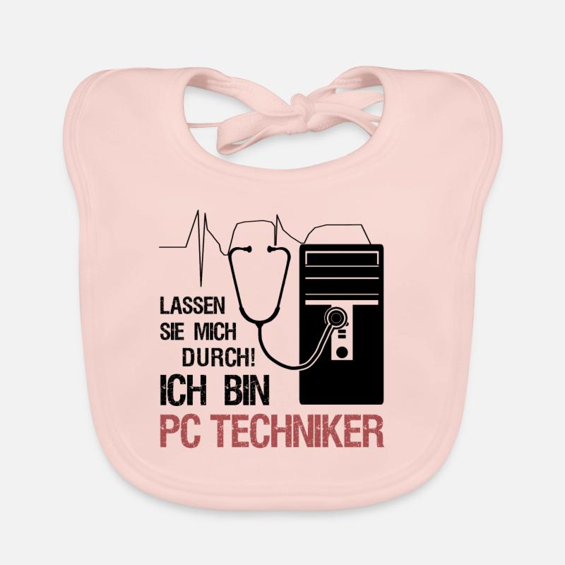 PC Techniker Stetoskop IT Systemtechniker Geschenk Baby Bio-Lätzchen