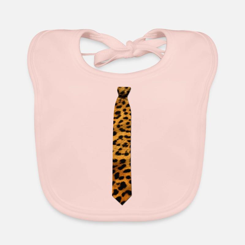 Tie Leopard fur Organic Baby Bibs