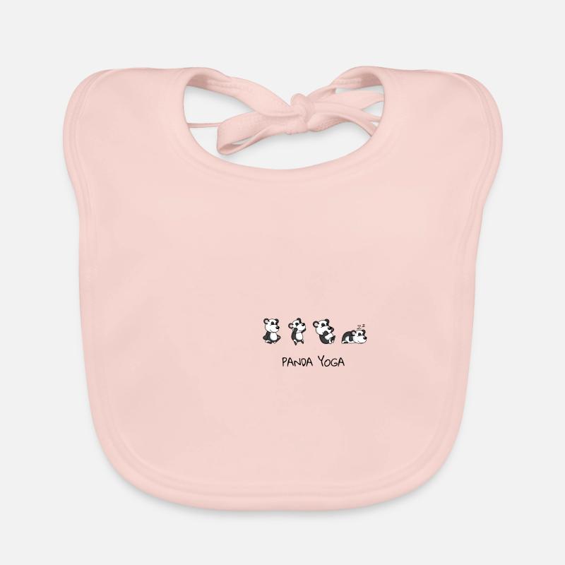 Panda Yoga | drôle | Cadeau - Bavoir bio Bébé - rose