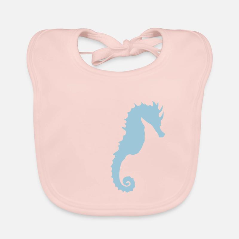 hippocampe forme 0 - Bavoir bio Bébé - rose