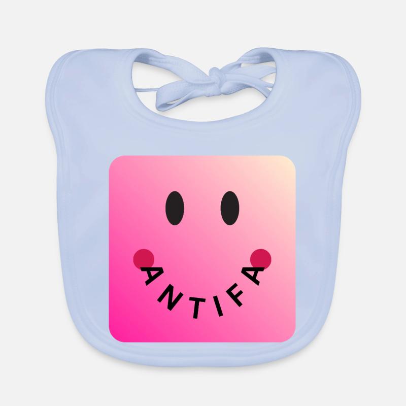 Friendly Antifa Pink | Gradient Smile Typo Baby Bio-Lätzchen