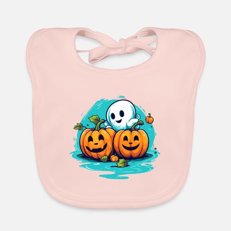 Kürbis und Geist Halloween Baby Bio-Lätzchen