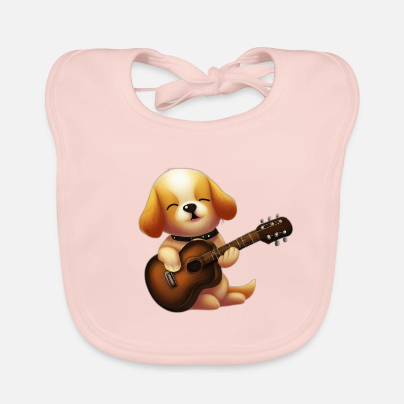 Hund mit Gitarre Baby Bio-Lätzchen
