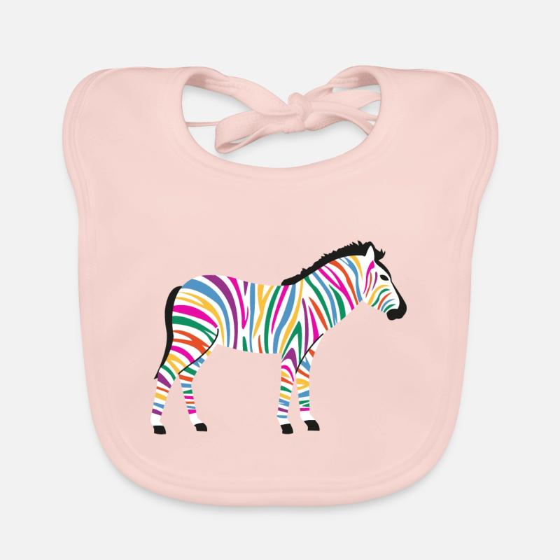 The colorful zebra Organic Baby Bibs