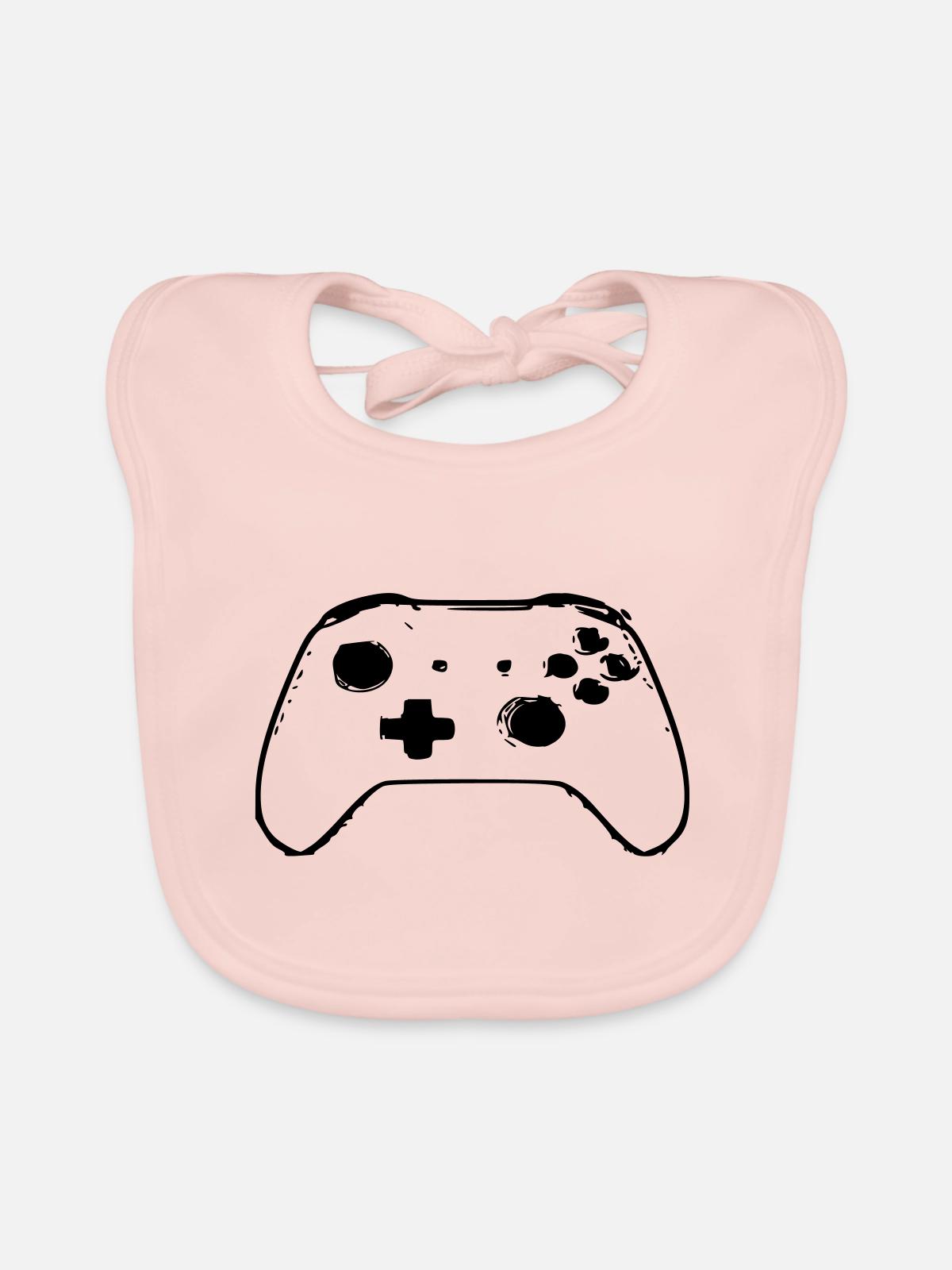 controller konsole game - Baby Bio-Lätzchen - Rose - Vorne
