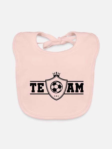 fussball wappen team - Baby Bio-Lätzchen - Rose - Vorne