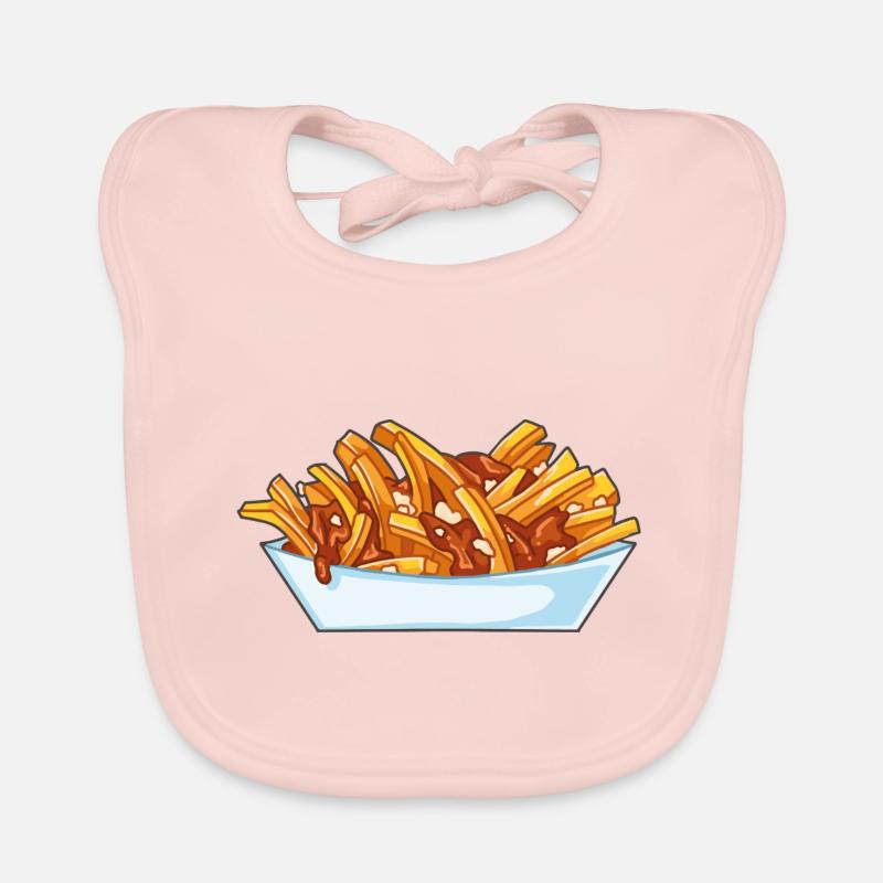 Poutine - Bavoir bio Bébé - rose