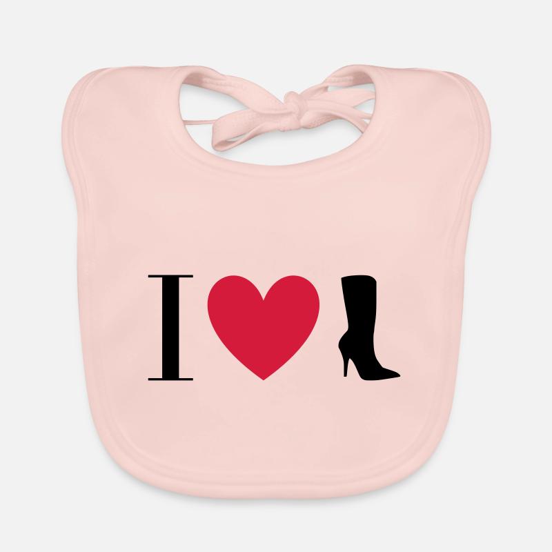 ★ design colors changeable ★ I love boots Organic Baby Bibs
