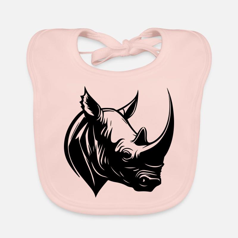Nashorn Tier Kopf Baby Bio-Lätzchen
