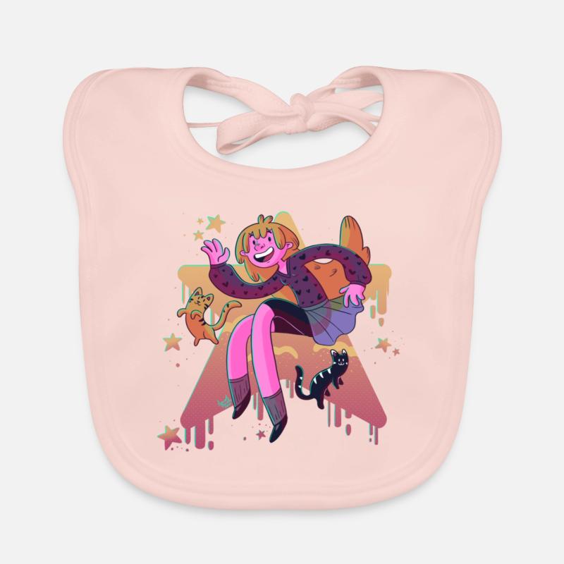 Fille heureuse Bavoir bio Bébé