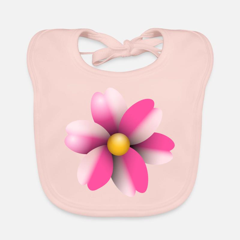 fleur rose Bavoir bio Bébé