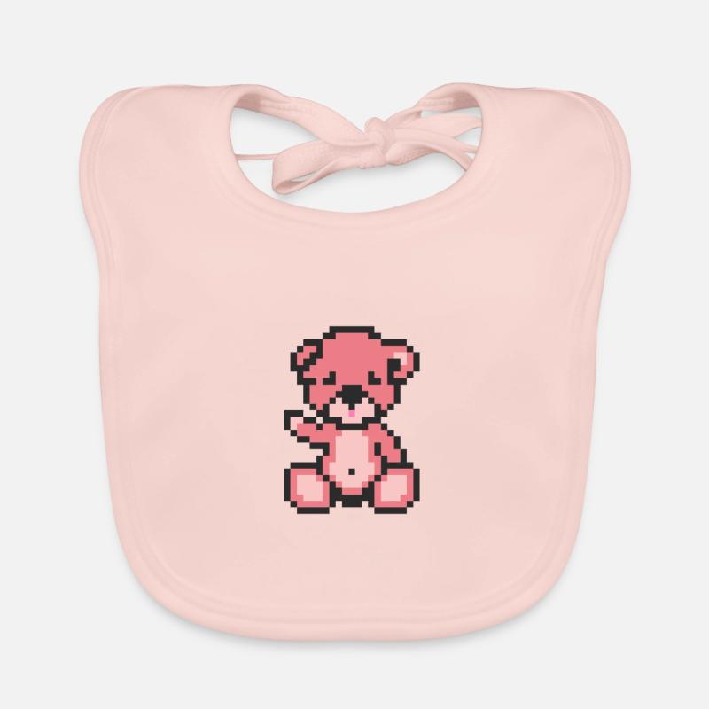 Pixel Bear Candy Organic Baby Bibs