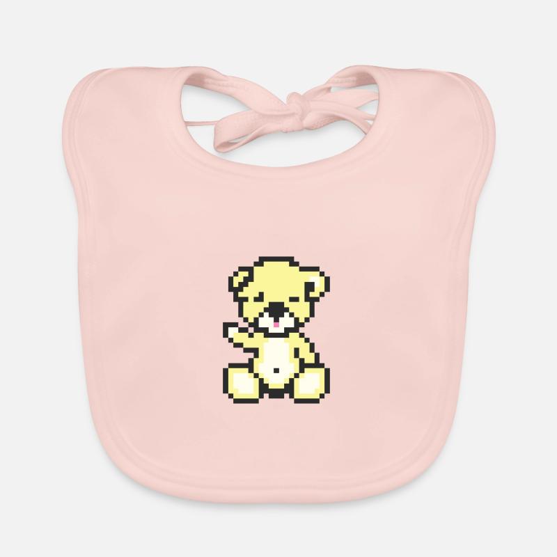 Pixel Bear Pastel Yellow Bavoir bio Bébé