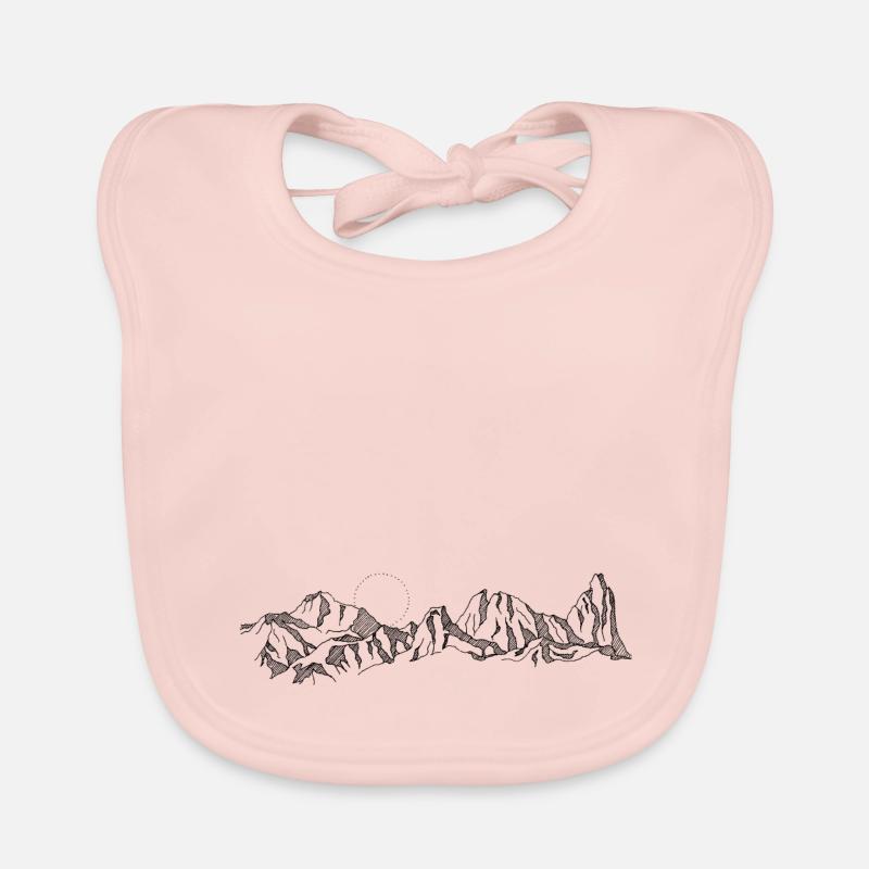 Montagnes - Bavoir bio Bébé - rose
