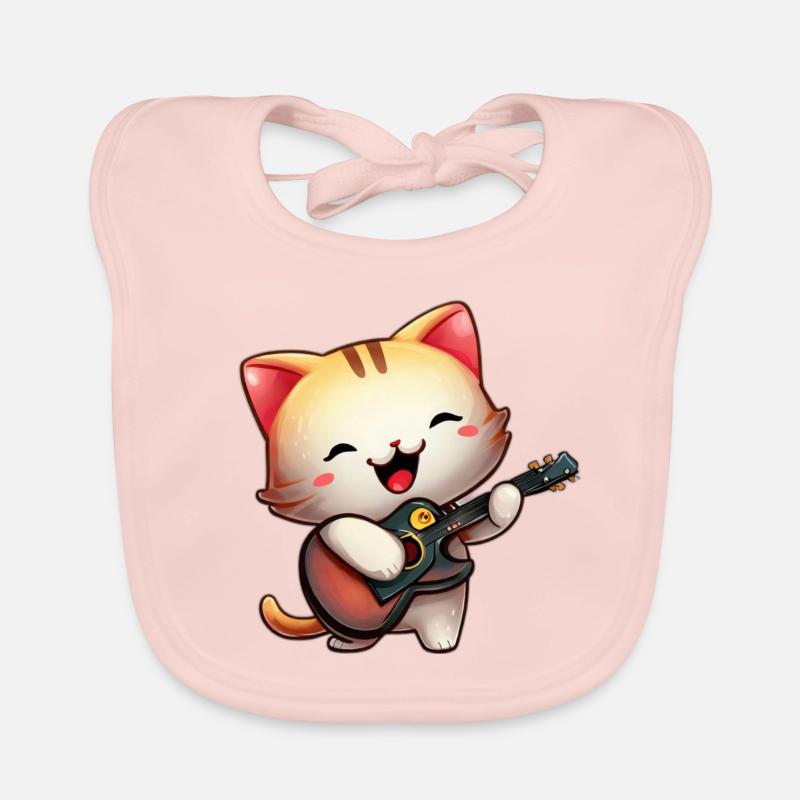 Guitariste de chat Bavoir bio Bébé