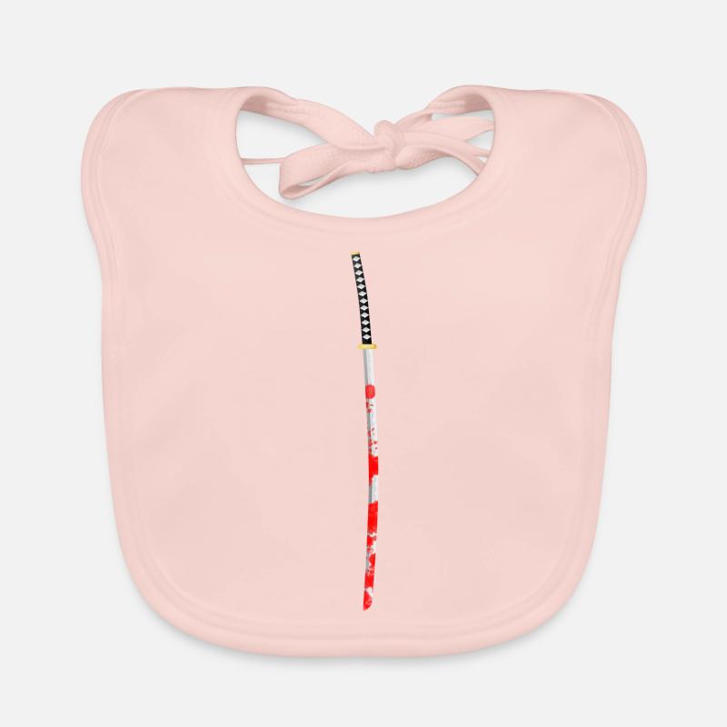 Blutiges Samurai Schwert Baby Bio-Lätzchen