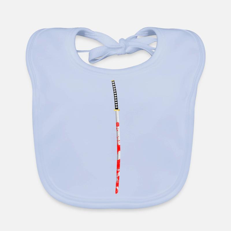 Blutiges Samurai Schwert Baby Bio-Lätzchen