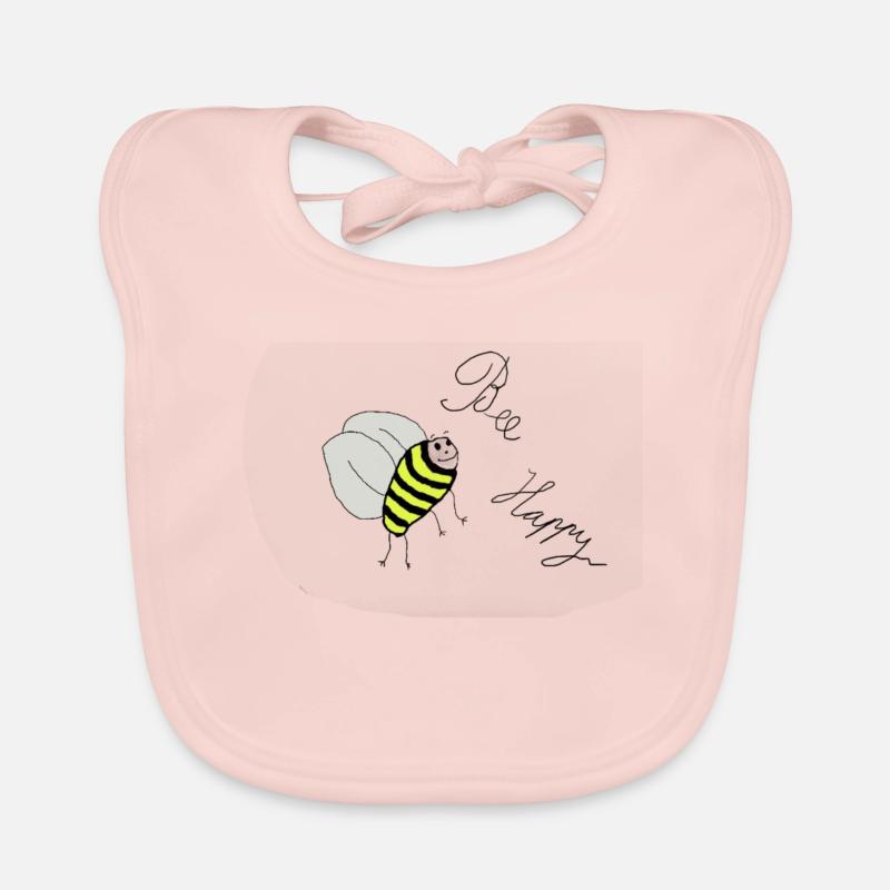 Bee happy bee pattern Organic Baby Bibs