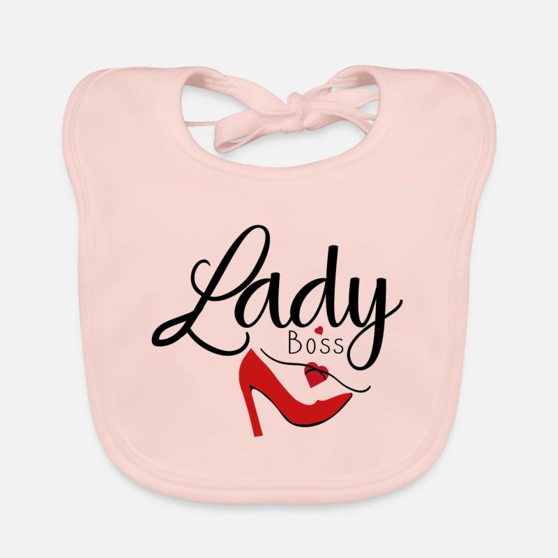 Conception du slogan de Lady boss. Bavoir bio Bébé