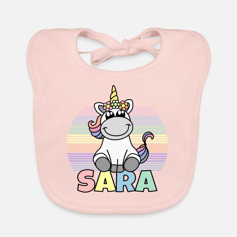 Sara Einhorn Name Baby Bio-Lätzchen