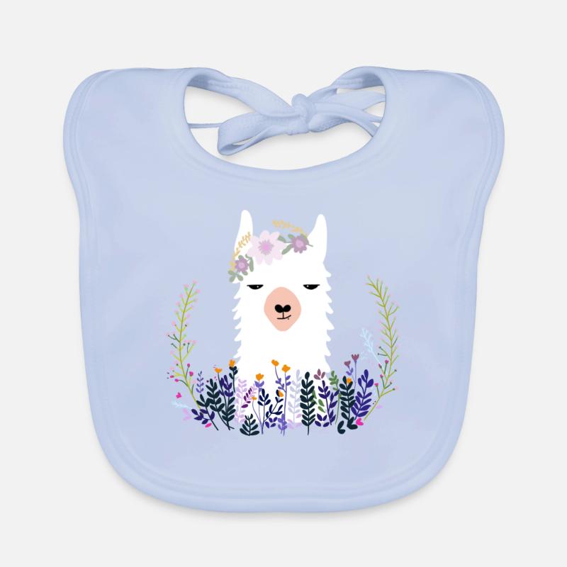 Lama en fleurs Bavoir bio Bébé
