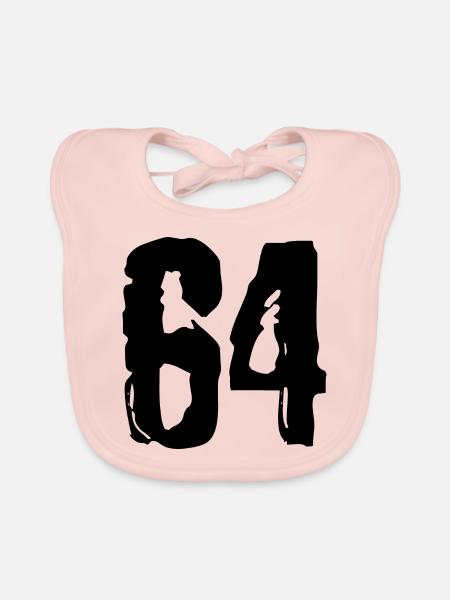 64 Zahl Trikot - Baby Bio-Lätzchen - Rose