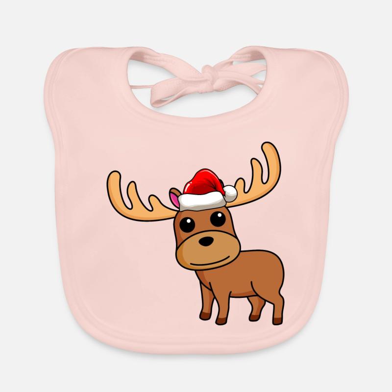 Elch Comic Weihnachten Baby Bio-Lätzchen